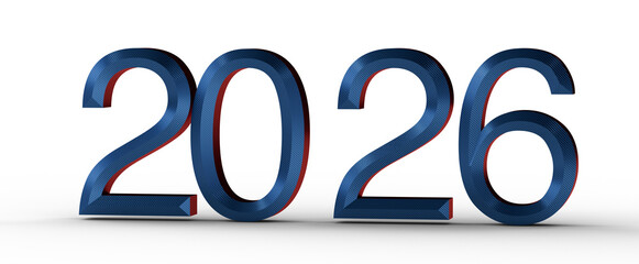 2026 year bold blue numbers design on white background, future concept, perfect for new year greetings and promotions, c © vegefox.com