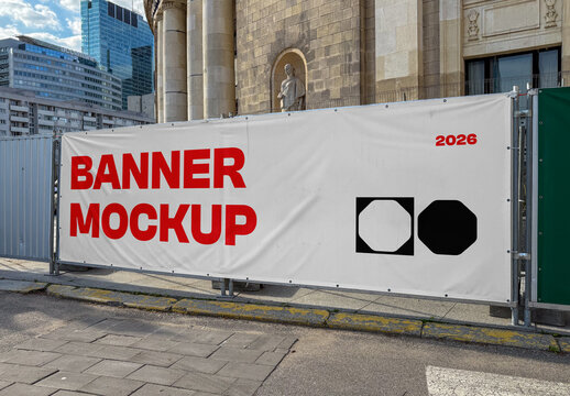 Construction Banner PSD Mockup