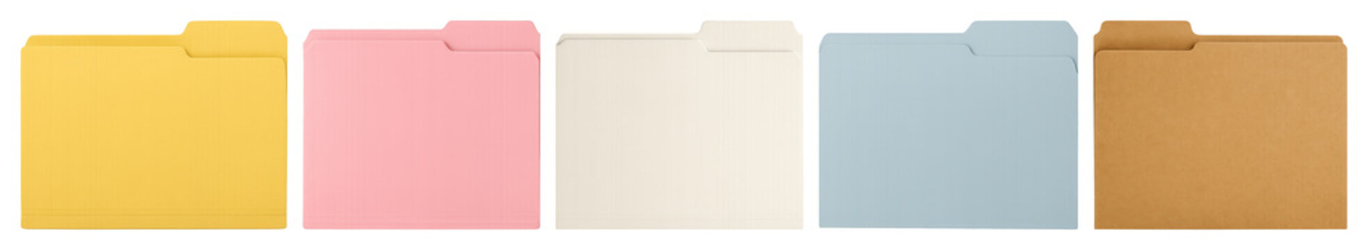 PNG Colorful file folders in row, transparent background