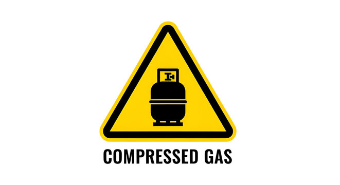 Compressed gas warning sign symbol.