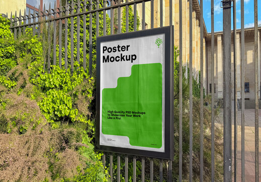 Poster on Fence Mockup