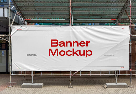 Street Construction Banner Mockup