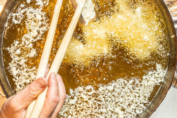 Crispy assorted Japanese tempura with shrimp and vegetables at a luxury restaurant, romantic date night dining experience, authentic gourmet washoku dinner, high-end hospitality and lifestyle.
