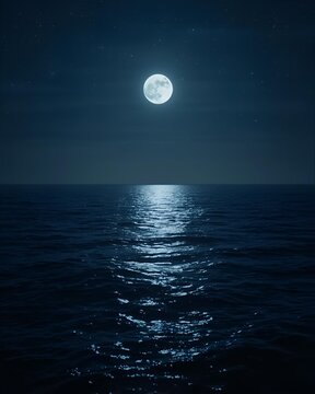 moon over sea