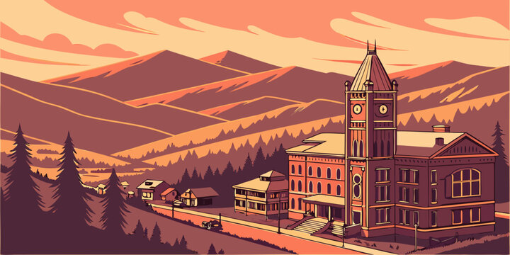 USA, US, U.S, United States - Park City Sunset &ndash; Historic Mining Town, Mountain Heritage Streets, and Scenic Alpine Panorama in the United States