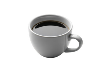 Obraz premium A gray coffee cup filled with dark liquid isolated on transparent background