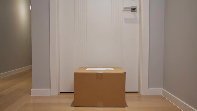 ?Secure delivery: package arriving at a front door safely