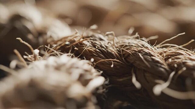 Macro detail rough natural fiber rope texture background