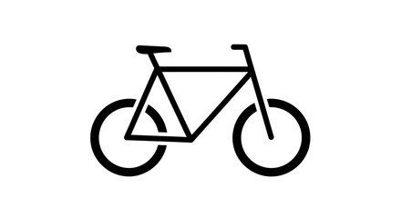 Simple bicycle outline icon, isolated white background.