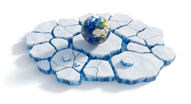 Climate change, global warming, melting ice, Earth in danger, environmental crisis