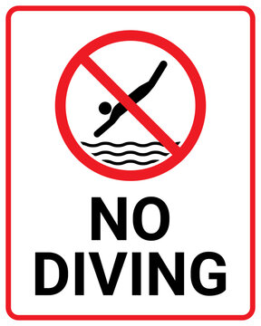 No diving sign vector illustration