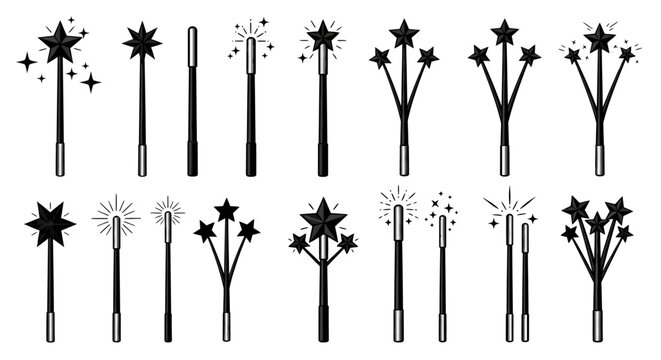 Magic Wands Collection: Star Sparkle, Fantasy, Celebration, Party Icons