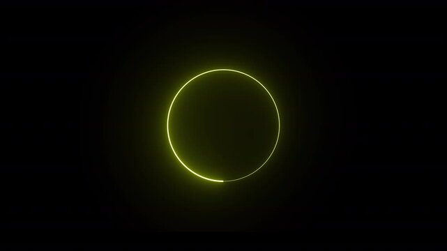 loading circle glowing animation downloading processing preloded interface buffering neon light circle frame rotation loading in black background with alpha channel 