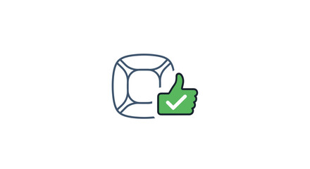 Obraz premium Green checkmark on a diamond.
