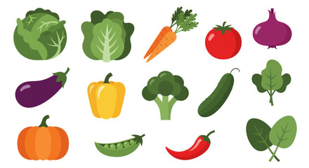 Fototapeta premium Vegetable assortment isolated on white
