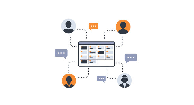 Communication Network Team Collaboration Concept.