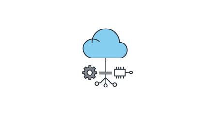 Obraz premium Cloud Computing Technology Icon Symbol.