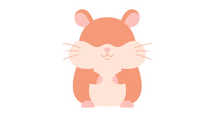 Obraz premium Charming flat design illustration of an adorable pet hamster, an ideal cartoon character for kids' projects and nature-themed designs