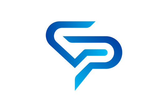 GP Letter Futuristic Monogram Logo