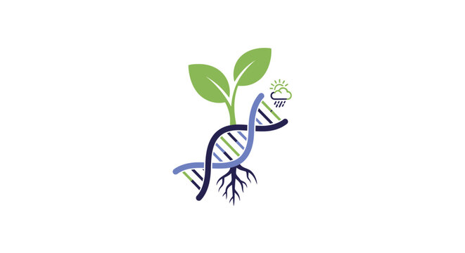 Genetic Engineering Concept with Sprouting Plant.