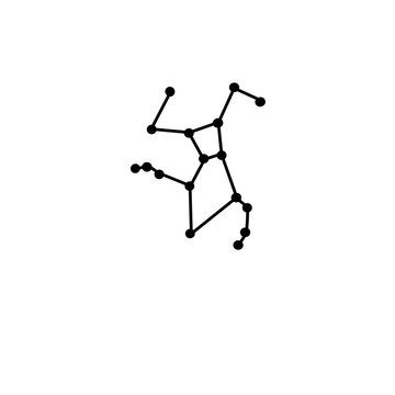 Hercules constellation star astrology organic line hand drawn black and white