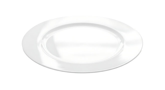 A white plate on a transparent background, isolated and ready for use in graphic design
