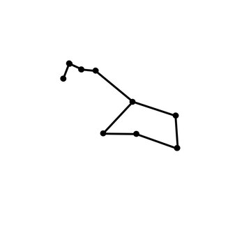 Puppis constellation star astrology organic line hand drawn black and white
