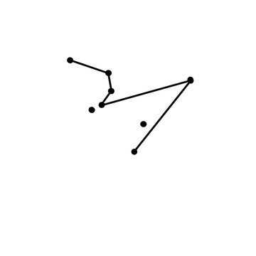 Hydrus constellation star astrology organic line hand drawn black and white
