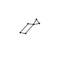 Lyra constellation star astrology organic line hand drawn black and white  © khulisara
