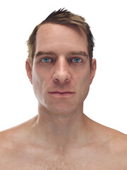 Illustrated 3D Model Showing The Head Of A Male Body © Sebastian Kaulitzki