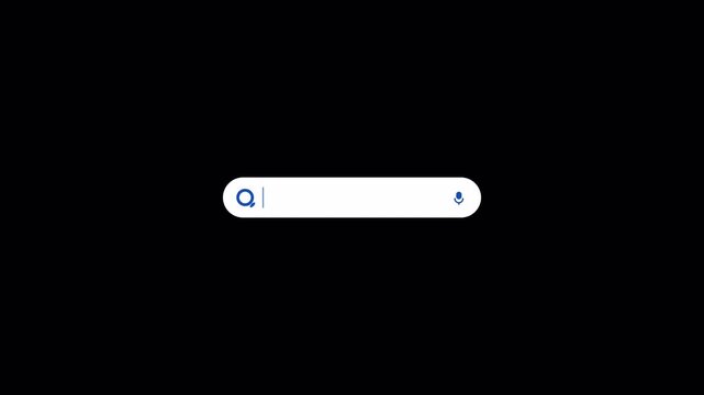 Professional white search bar interface with navy blue icon and blank input field 4K UHD