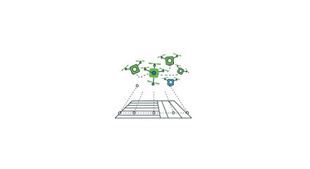 Obraz premium Molecular structure on a pyramid base.