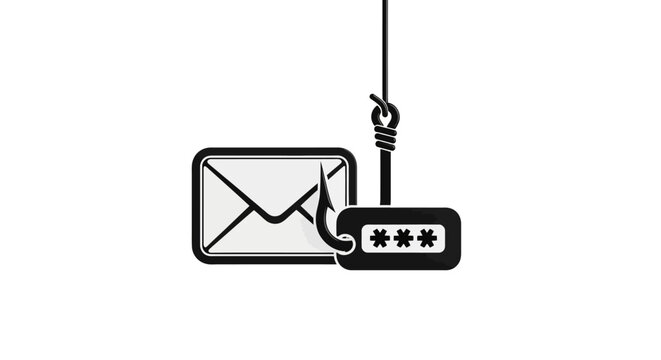 Phishing email icon with password hook.