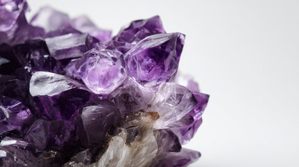 Fototapeta premium Large Amethyst Geode Cluster on Solid Background