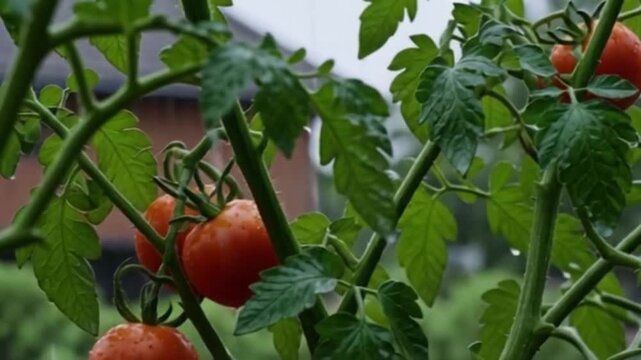 Tomaten im Regen