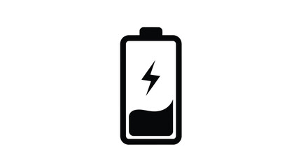 Black battery icon displaying a partial charge simple silhouette