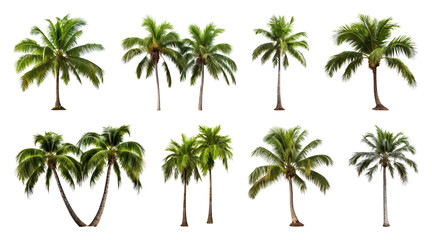 Fototapeta premium PNG Tropical palm trees collection, transparent background