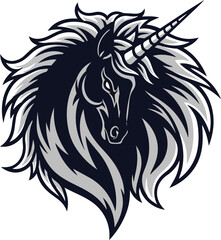 Obraz premium Stylized unicorn head illustration vector graphic