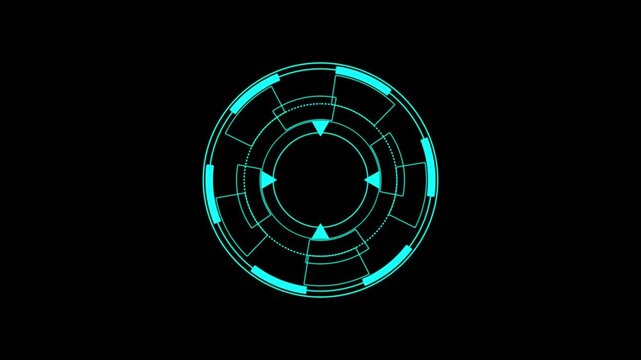 circle with endless or infinite loop motion spinning around. futuristic concept. Format quick time alpha 4k animation video