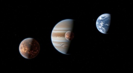 Planets in space
