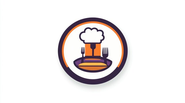 Restaurant logo design, food icon, culinary symbol, simple emblem