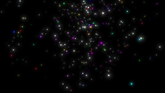 Multi colours glowing glittering falling visual abstract backgrounds video rendering