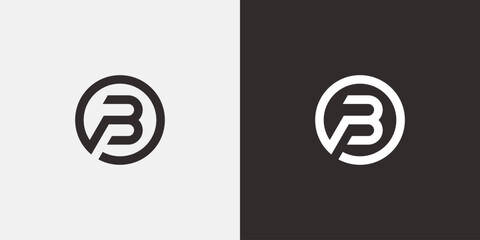 Modern minimalist logo design with the letters B and P in a circle. © Budi