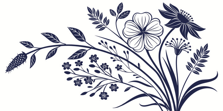 Elegant floral design with flowers and leaves on for decorative purposes