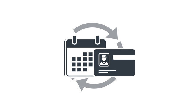 Credit card and calendar icon.