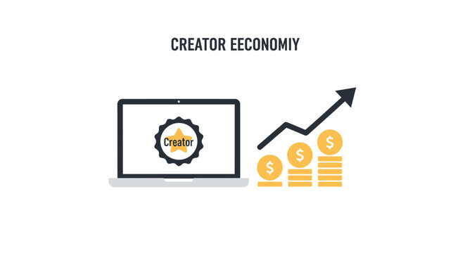 Creator economy growth concept icon.