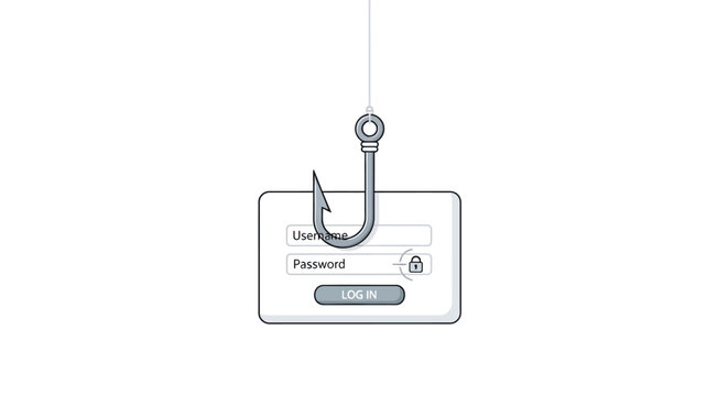 Fishing Hook with Login Card.