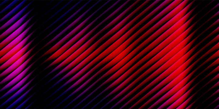 3d transparent ribbed glass background with refraction and holographic effect. Reeded glass with rainbow gradient. Render of corrugated wall with overlay reflection light on dark.