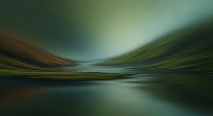 Blurry Landscape with Water and Hills. © Khaisan