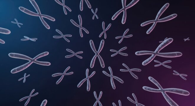 Chromosome Illustration with Gradient Background.